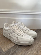 Low Lace Up White Lther Sneakers
