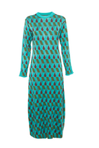 La DoubleJ Diamond-Pattern Midi Dress