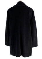 Jil Sander Black Soft Angora Wool Blend Coat/Jacket