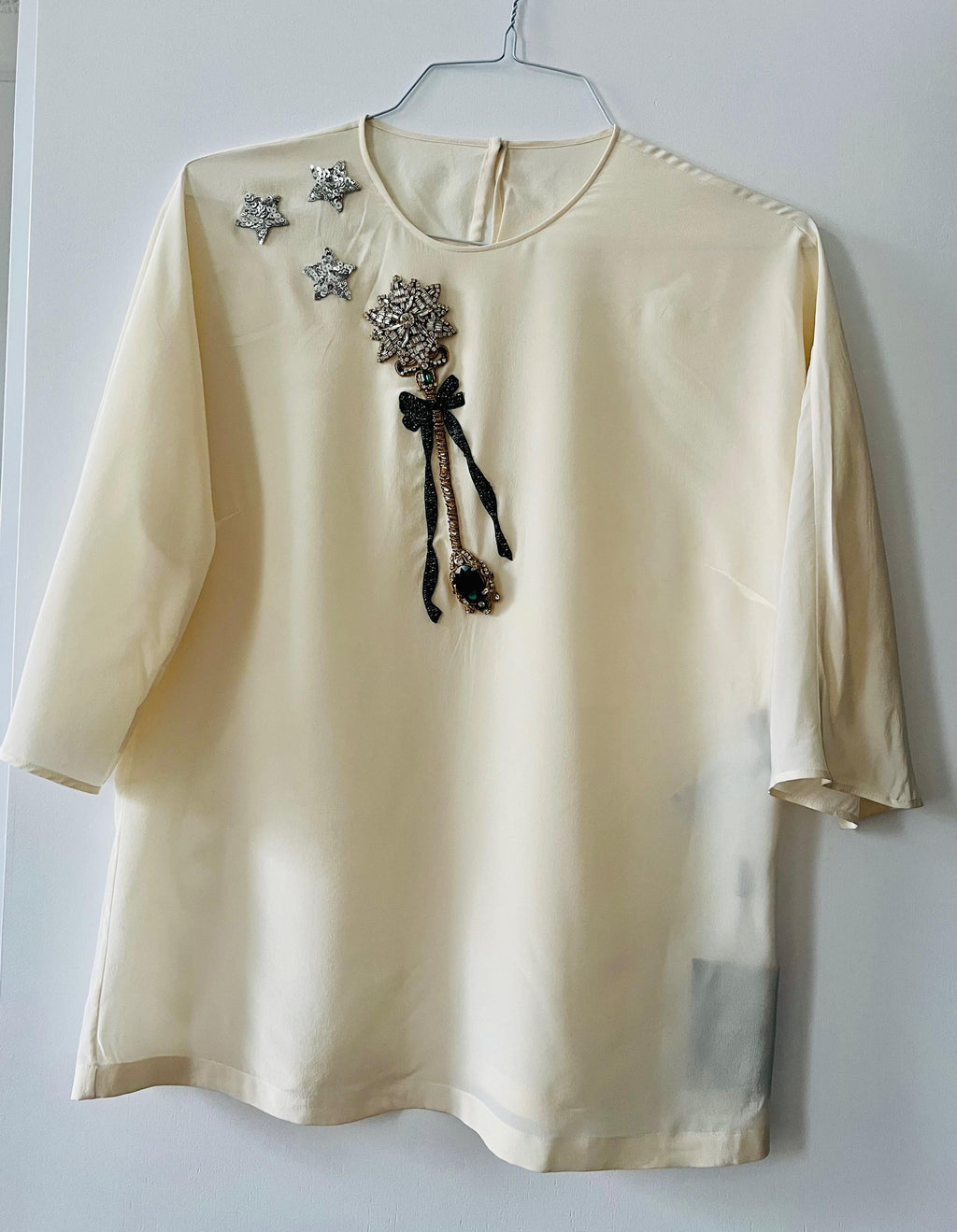 Dolce & Gabbana Cream Embellished Blouse