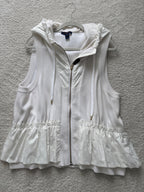 Louis Vuitton Cream Sleeveless Hooded Bi-Fabric Knit Jacket