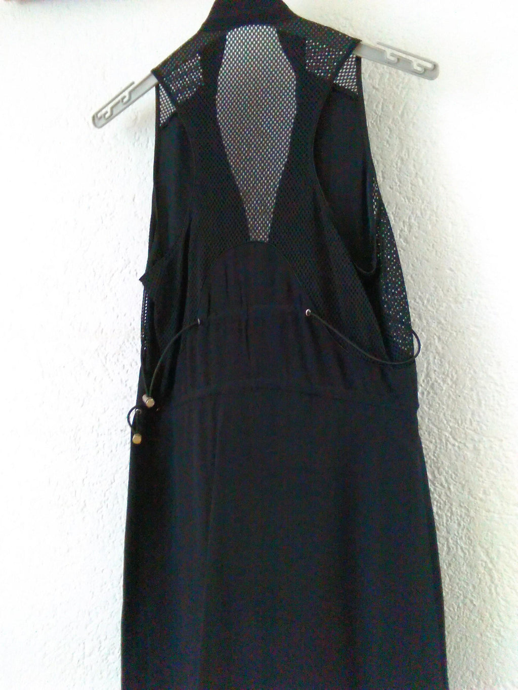 Prada Silk Sleeveless Fishnet Mini Dress
