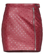 Zoe Karssen Red Star Embossed Goatskin Mini Skirt