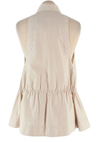 Alaia Beige Poplin Drawstring Waist Sleeveless Shirt