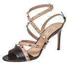Black/Nude Rockstud Sandals