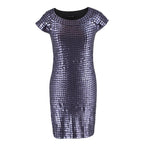 Luisa Cerano Blue-Grey Sequin Dress