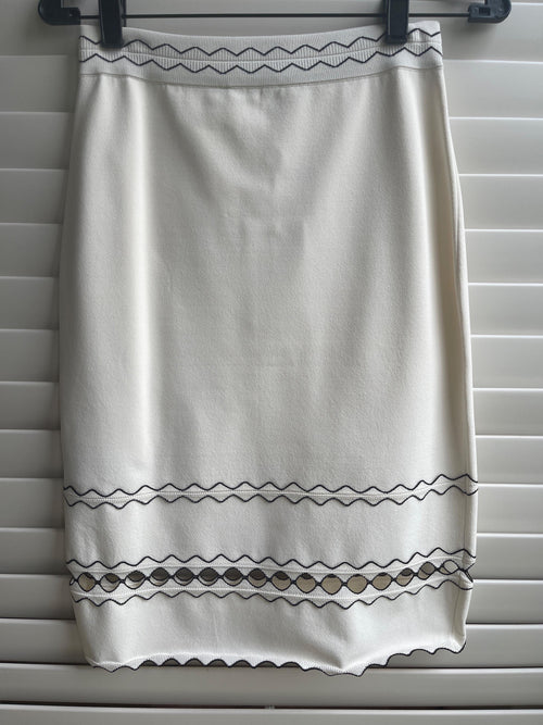 Alexander McQueen White Cut Out Midi Skirt