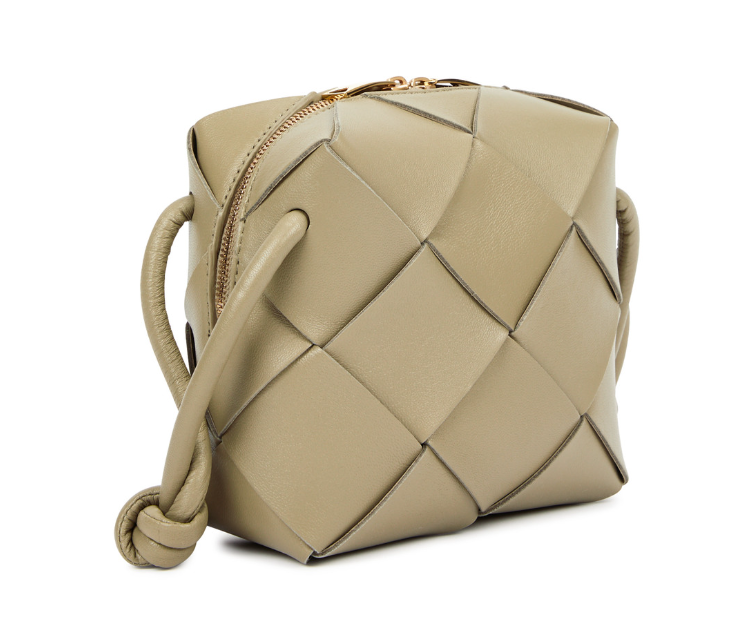 Bottega Veneta Camera Intrecciato Cross Body in Olive