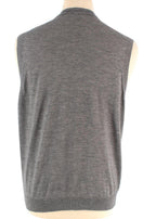 Brunello Cucinelli Grey Cashmere Blend Sweater Vest