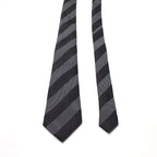 Simon Carter monochrome striped silk-jacquard tie