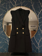Balmain Black Sleeveless Blazer Dress