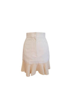 White & cream ruffle hem skirt