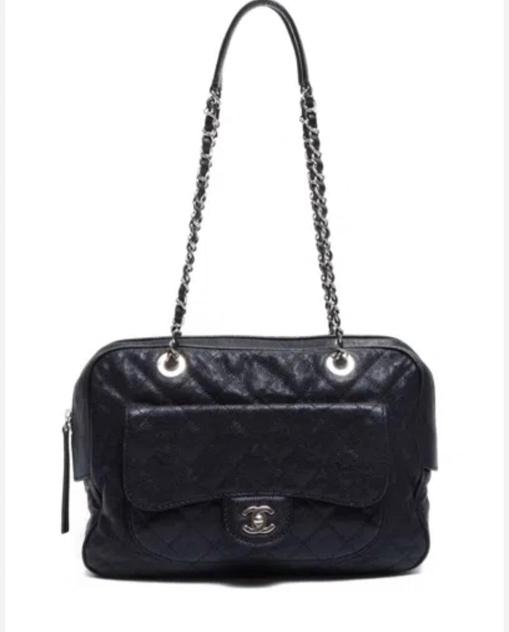 Chanel Black Caviar Leather Camera Bag