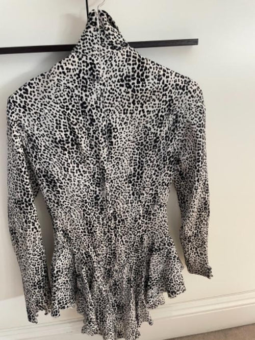 Alessandra Rich Silk Jacquard Leopard Skater Dress
