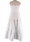 Adeam White Textured Geometric Maxi Dress