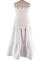 Adeam White Textured Geometric Maxi Dress