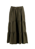 Dior Khaki Union Motif Flared Midi Skirt