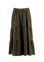 Dior Khaki Union Motif Flared Midi Skirt