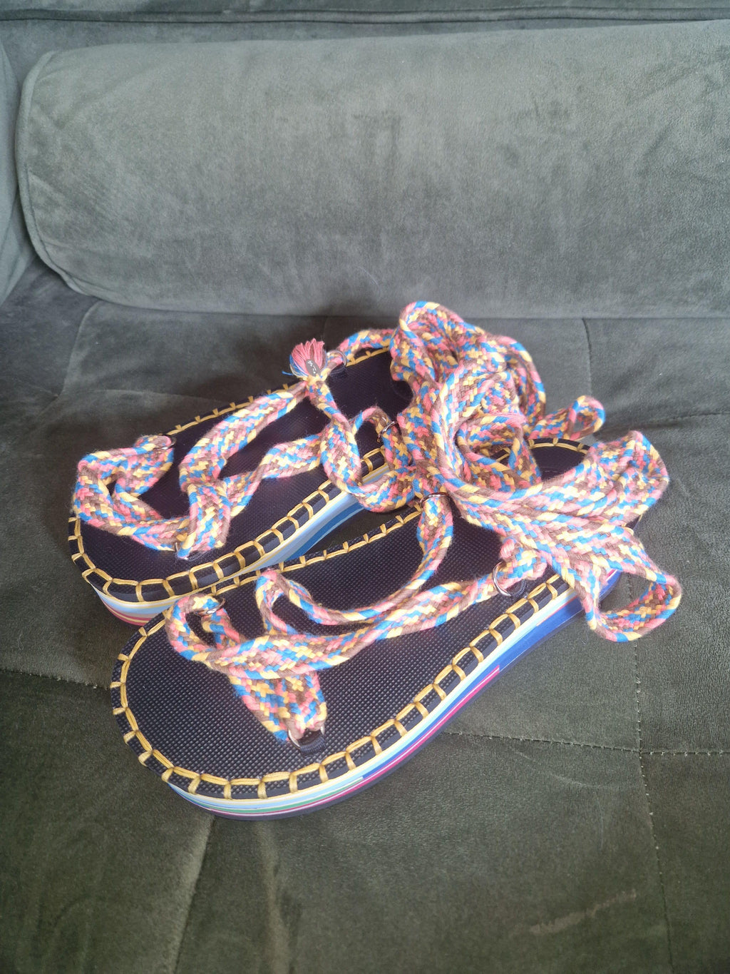 Lou Braided Cord Platform Sandals