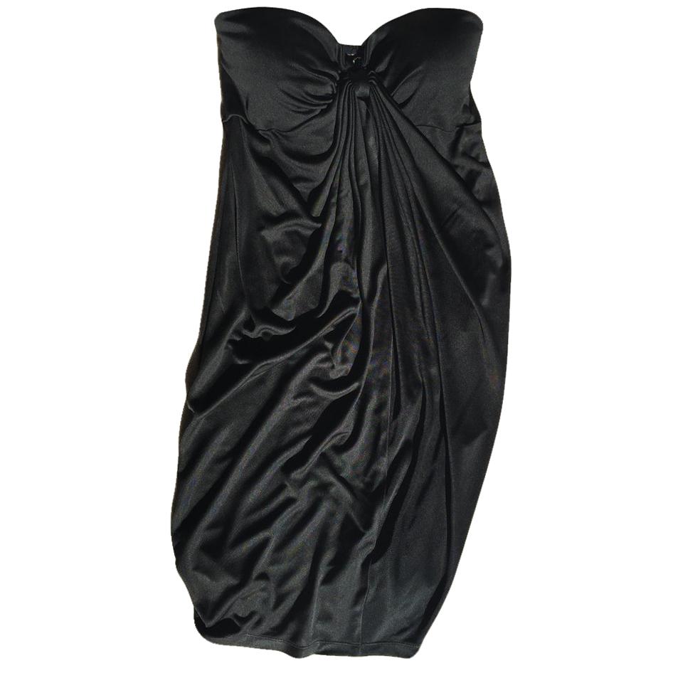 Catherine Malandrino Black Strapless Jersey Dress