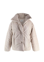 Nanushka Beige Hide Faux Leather Puffer Coat