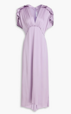 Victoria Beckham Ruffled Satin-Crepe Midi Dress
