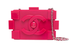 Chanel Pink Acrylic Lego Clutch on Chain