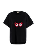 Fendi Black Embellished Eye Detail T-Shirt