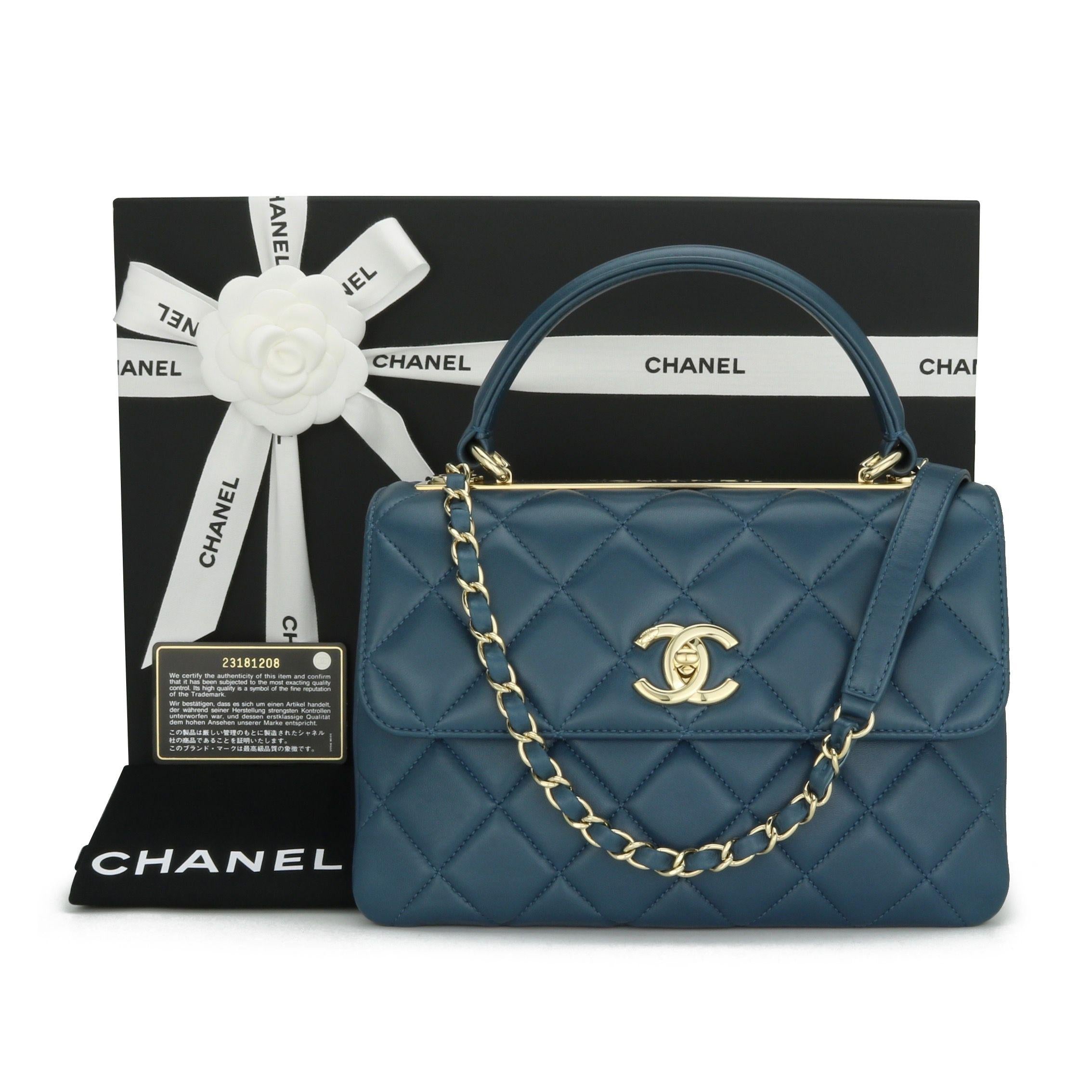 Chanel Blue Lambskin Trendy Bag