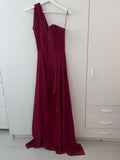 Roland Mouret Burgundy Silk Evening Gown