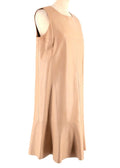 Nude Leather Sleeveless Shift Dress