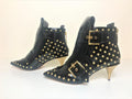 Alexander McQueen Studded Kitten-Heel Pointed Bootie