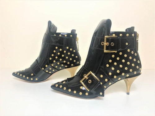 Alexander McQueen Studded Kitten-Heel Pointed Bootie