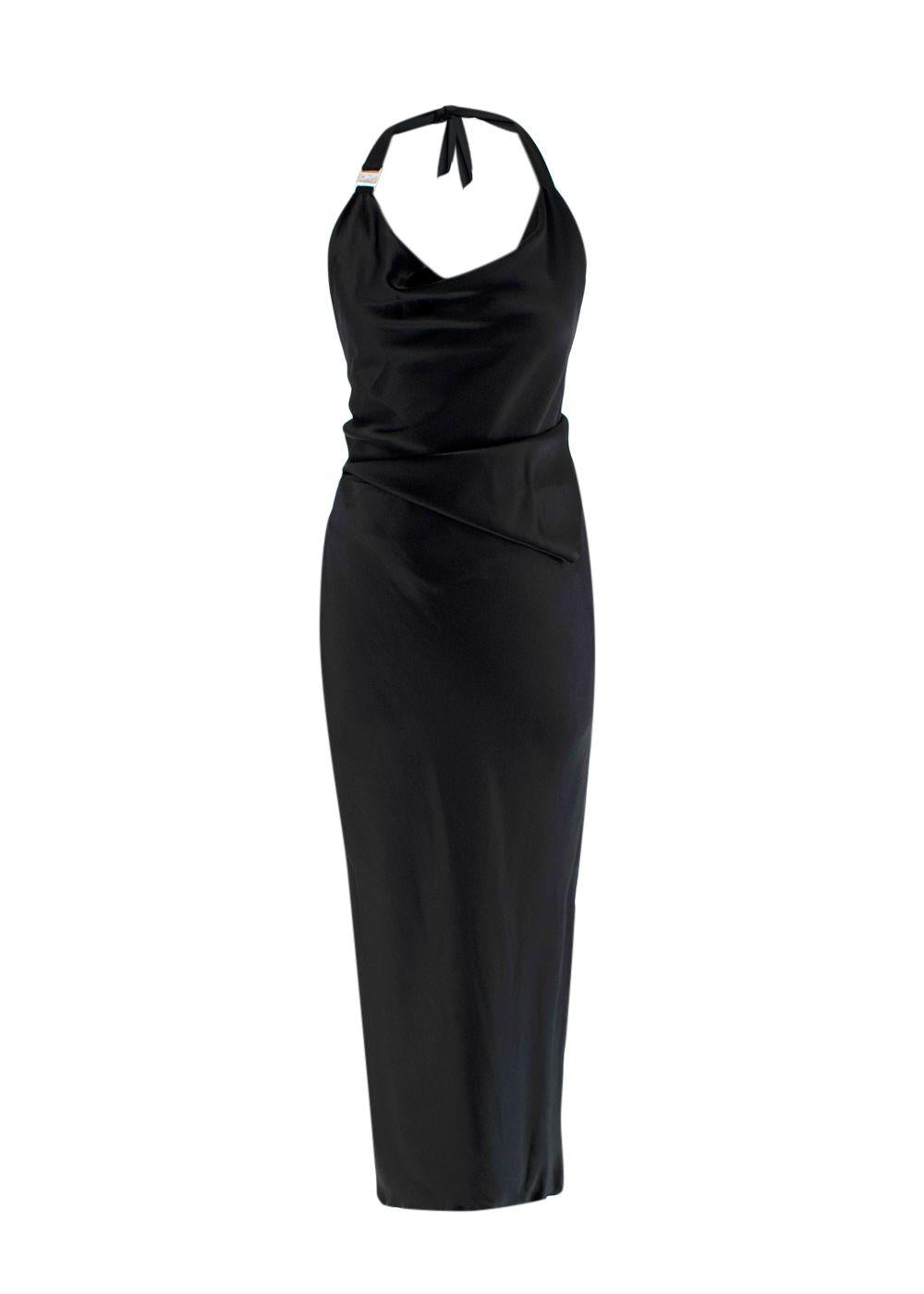 Materiel Tbilisi Black Halter Satin Dress