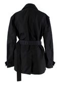 Bottega Veneta Black gabardine short trench coat