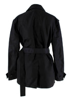 Bottega Veneta Black gabardine short trench coat