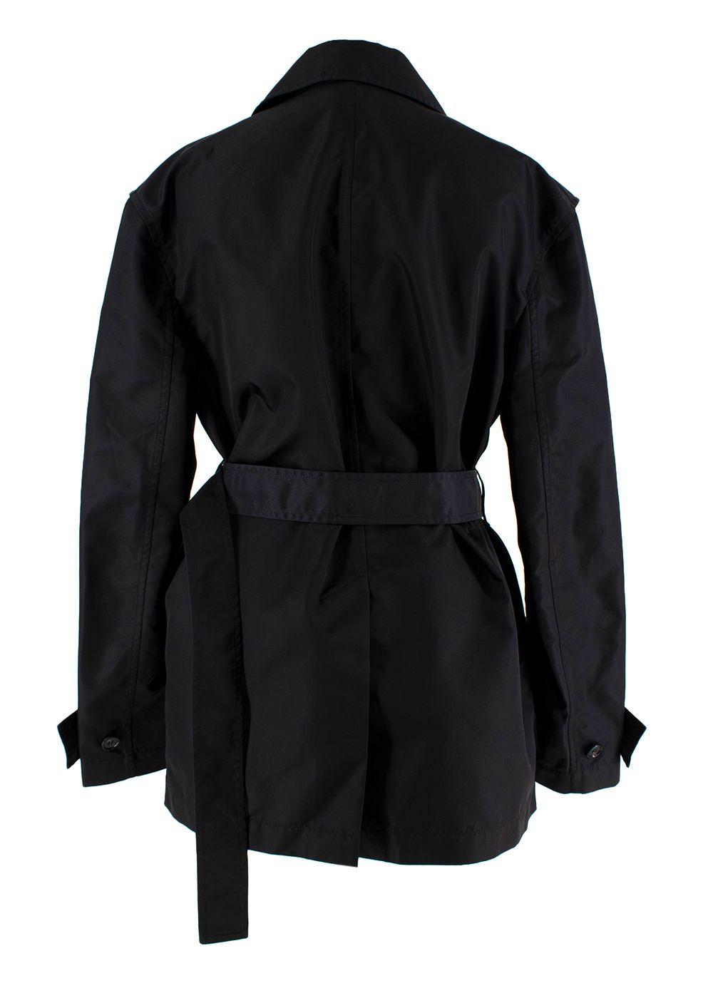 Bottega Veneta Black gabardine short trench coat