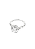 platinum & white diamond cushion cut engagement ring 1.01ct 51.5EU