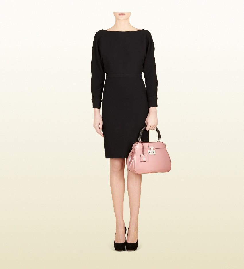 Gucci Pale Pink Lady Lock Bamboo Top Handle Bag