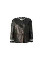 black leather cropped jacket