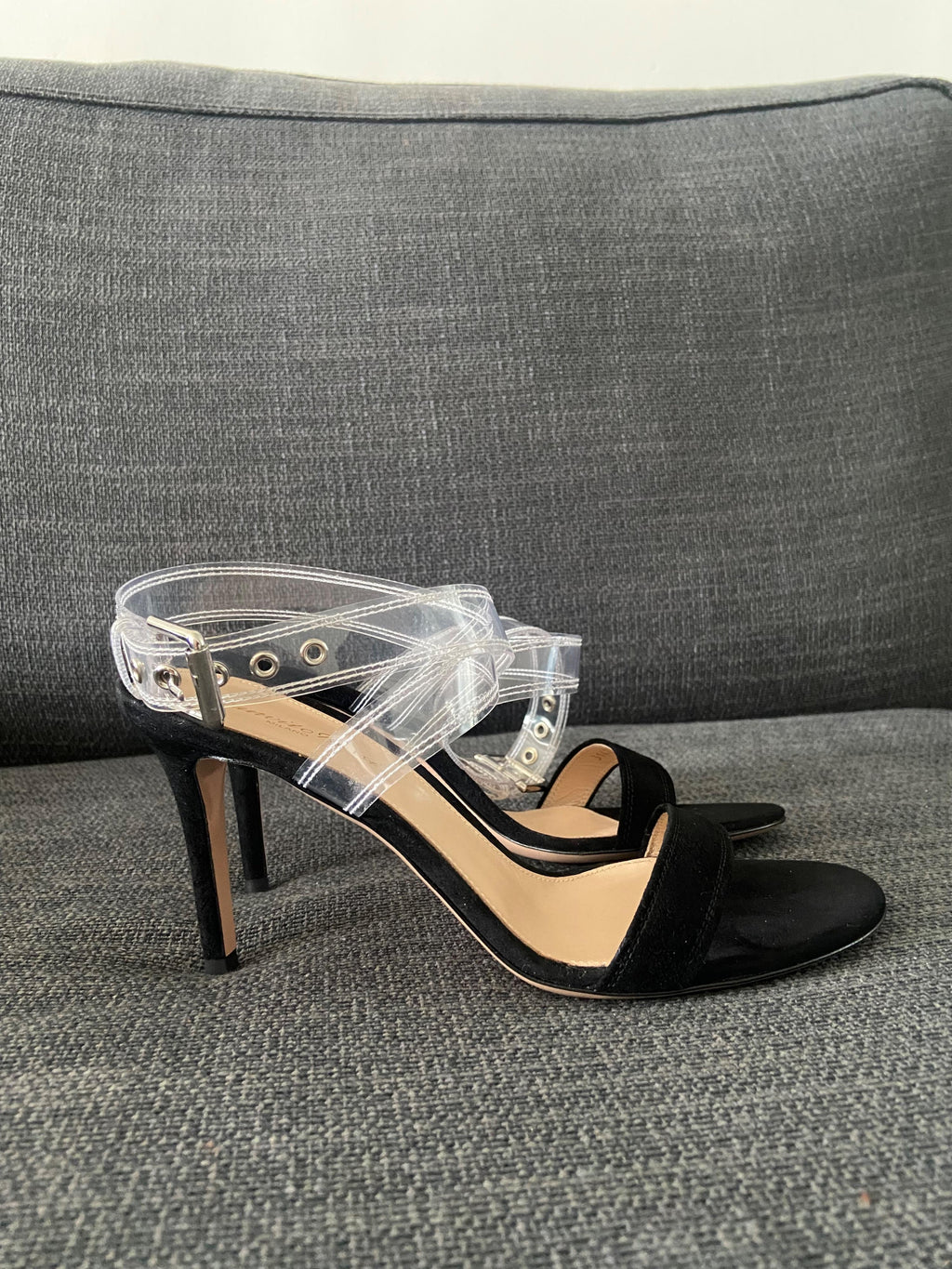 Black Suede Terry 85 Sandals