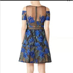 Marchesa Notte Floral Embroidered Mini Dress