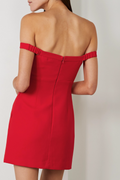 Self Portrait Red Crystal Bow Detail Mini Dress
