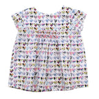 Fleurisse White Heart Print Cotton Smocking Embroidery Dress