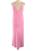 Brandon Maxwell Pink and Teal Pleated Silk  Dress