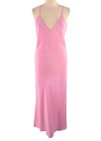 Brandon Maxwell Pink and Teal Pleated Silk  Dress