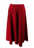 Golden Goose Red Glitter Flared Midi Skirt