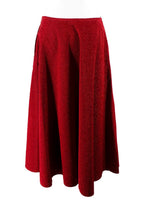 Golden Goose Red Glitter Flared Midi Skirt