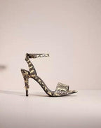 Coach Snakeskin Print Heeled Sandals