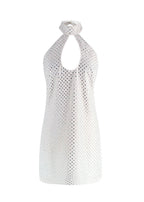Amen White Rhinestone-Embellished Mini Dress